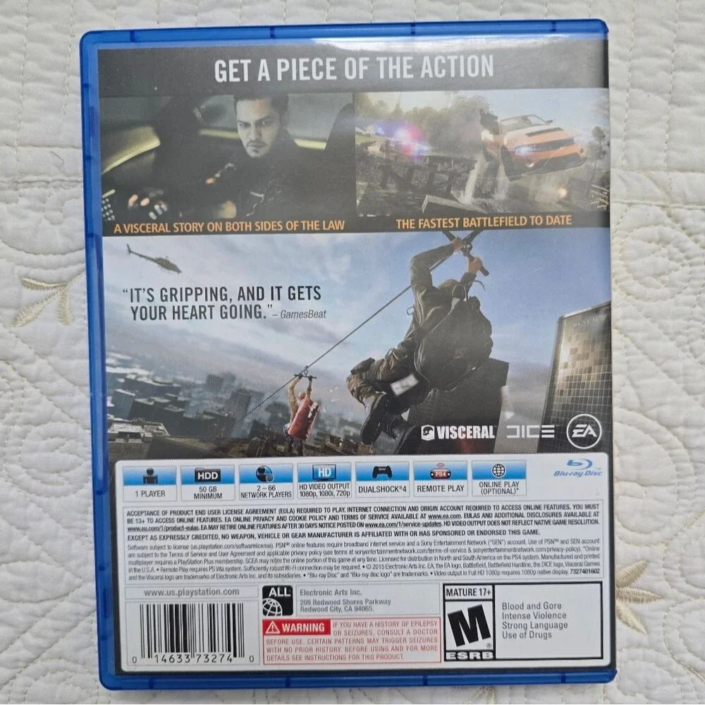 Battlefield Hardline | PS4 Sony PlayStation 2025 Clean Disk